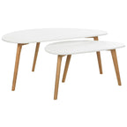 Table basse double blanche – 119 cm (L) x 61 cm (P) x 46 cm (H)