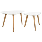 Table basse double blanche – 119 cm (L) x 61 cm (P) x 46 cm (H)