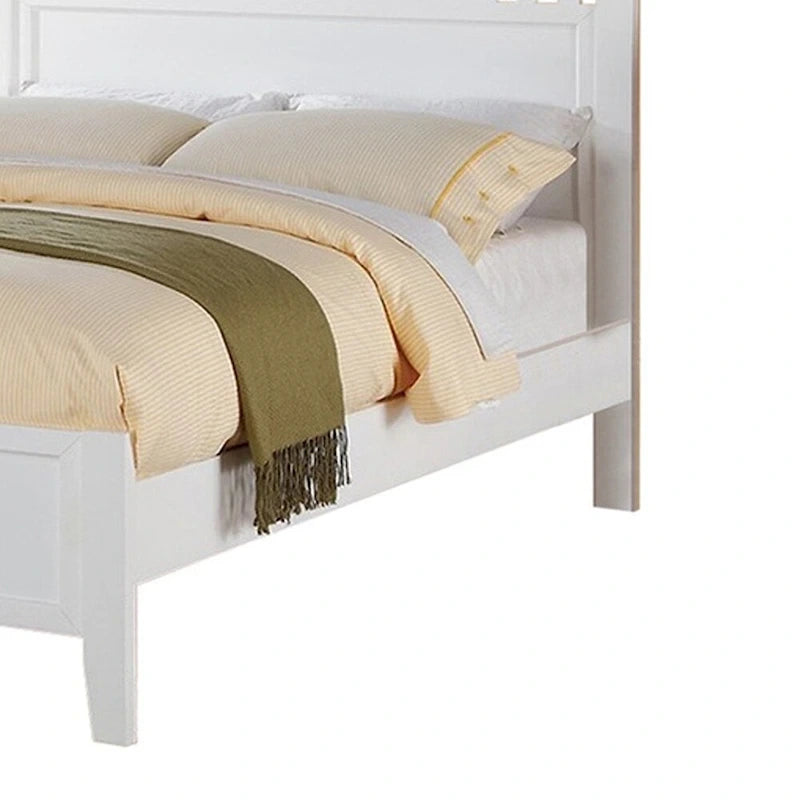 Lit double fantastique, finition bois, blanc