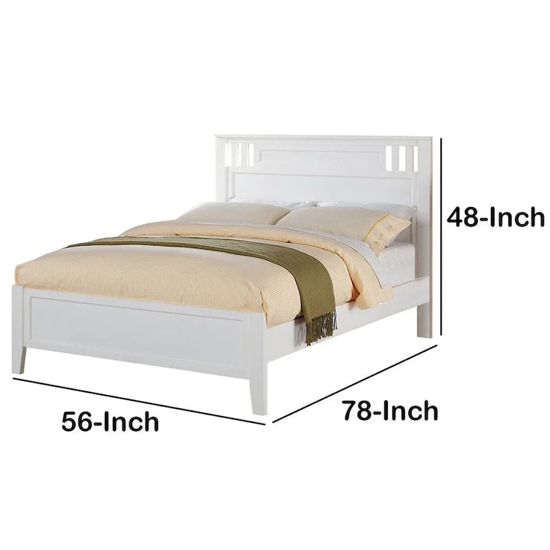 Lit double fantastique, finition bois, blanc