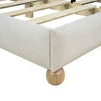 Lit plateforme capitonné vert/beige – Grand lit, 1 personne