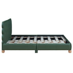 Lit plateforme capitonné vert/beige – Grand lit, 1 personne