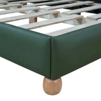 Lit plateforme capitonné vert/beige – Grand lit, 1 personne