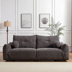 Canapé 2 places en lambswool gris/beige