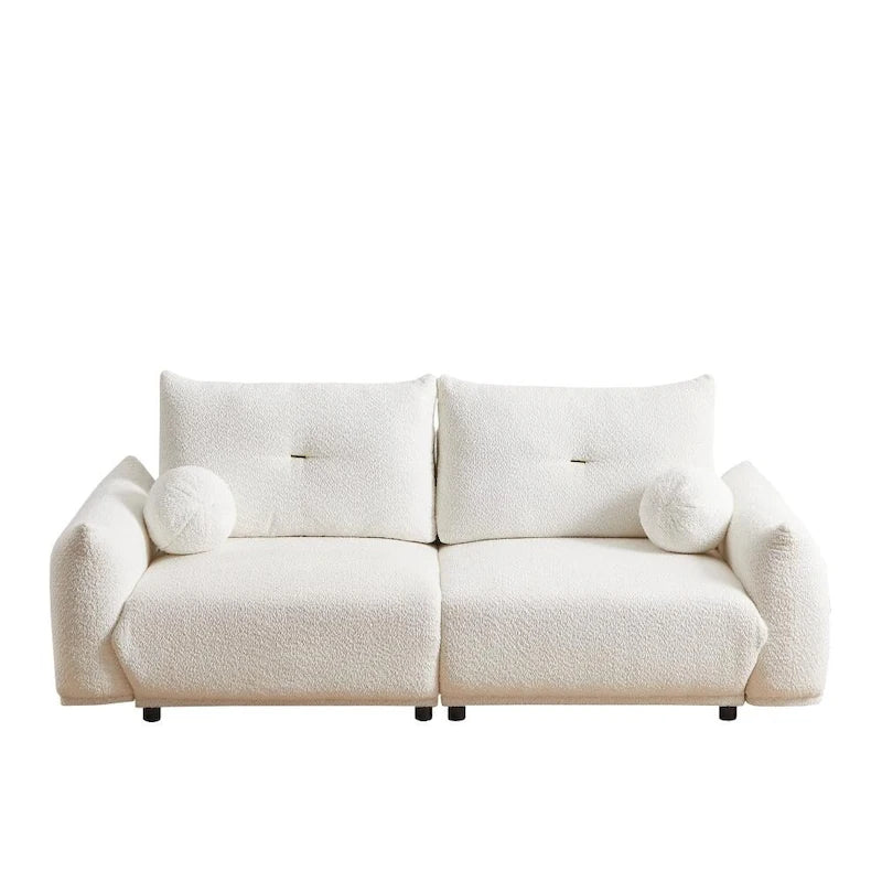 Canapé 2 places en lambswool gris/beige