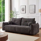 Canapé 2 places en lambswool gris/beige