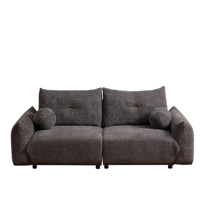 Canapé 2 places en lambswool gris/beige