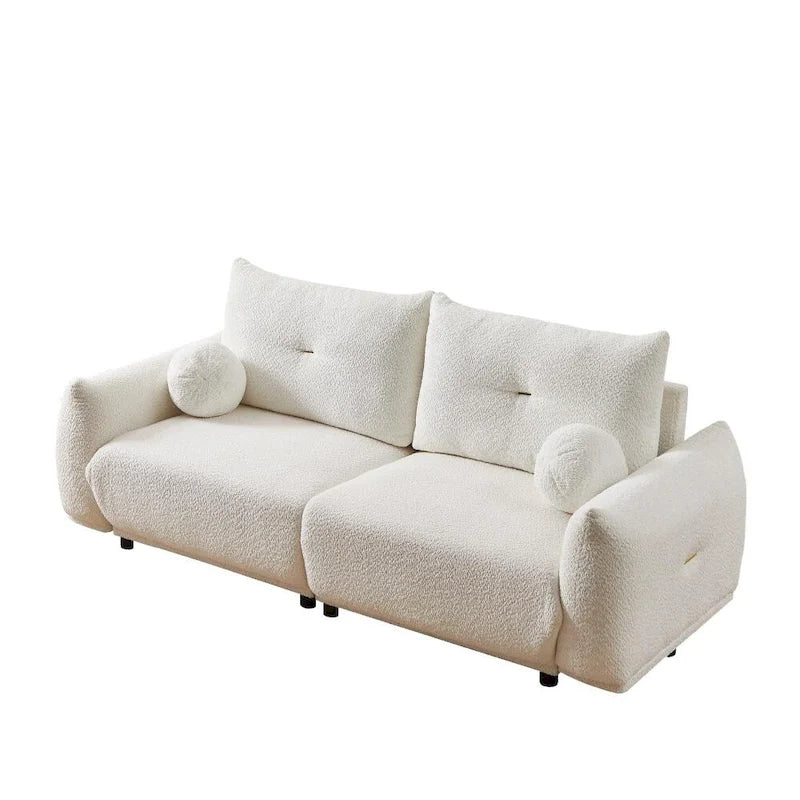 Canapé 2 places en lambswool gris/beige