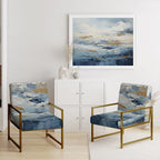 Fauteuil d'appoint motif côtier sarcelle et blanc — 1 place