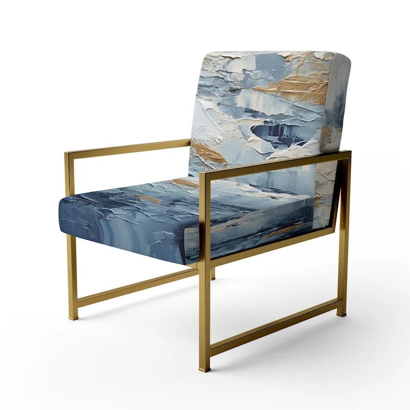 Fauteuil d'appoint motif côtier sarcelle et blanc — 1 place