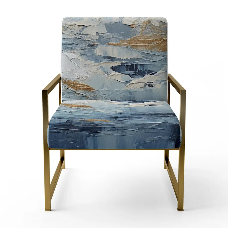 Fauteuil d'appoint motif côtier sarcelle et blanc — 1 place