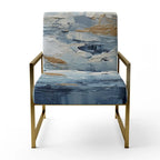 Fauteuil d'appoint motif côtier sarcelle et blanc — 1 place