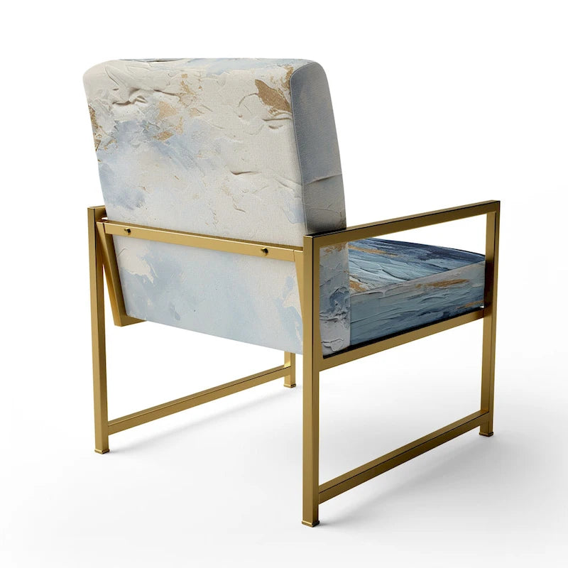 Fauteuil d'appoint motif côtier sarcelle et blanc — 1 place