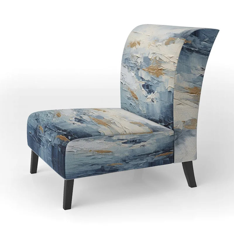 Fauteuil d'appoint motif côtier sarcelle et blanc — 1 place