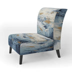 Fauteuil d'appoint motif côtier sarcelle et blanc — 1 place