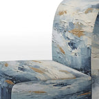 Fauteuil d'appoint motif côtier sarcelle et blanc — 1 place
