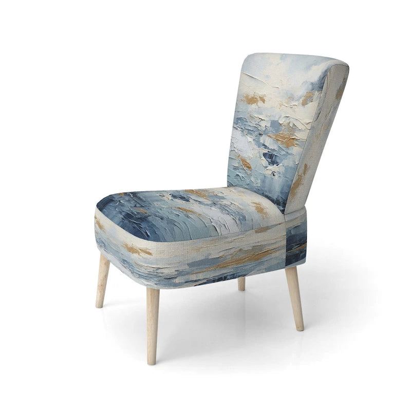 Fauteuil d'appoint motif côtier sarcelle et blanc — 1 place