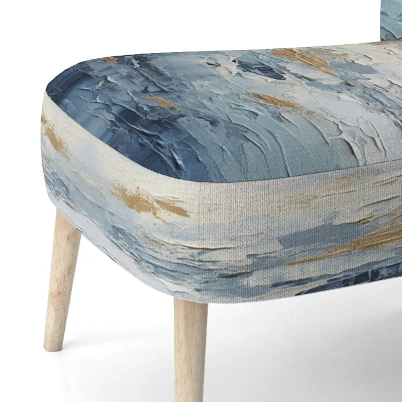 Fauteuil d'appoint motif côtier sarcelle et blanc — 1 place