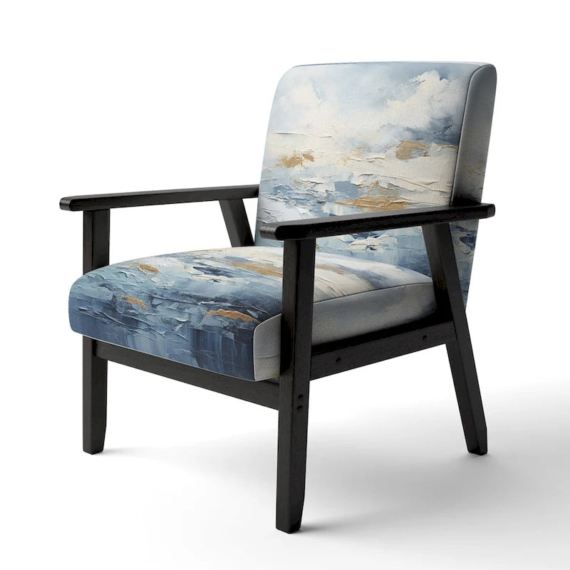 Fauteuil d'appoint motif côtier sarcelle et blanc — 1 place