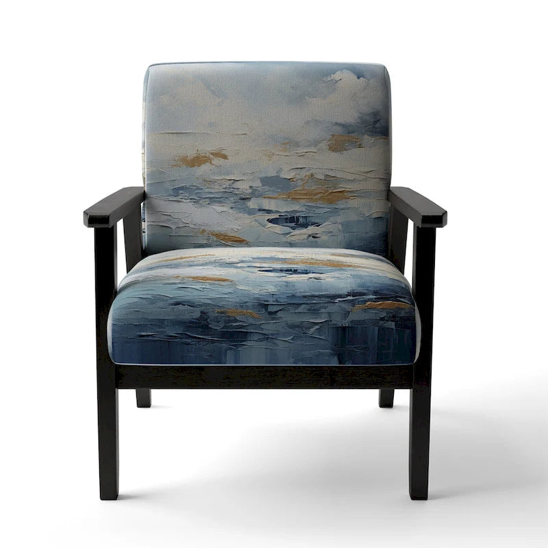 Fauteuil d'appoint motif côtier sarcelle et blanc — 1 place