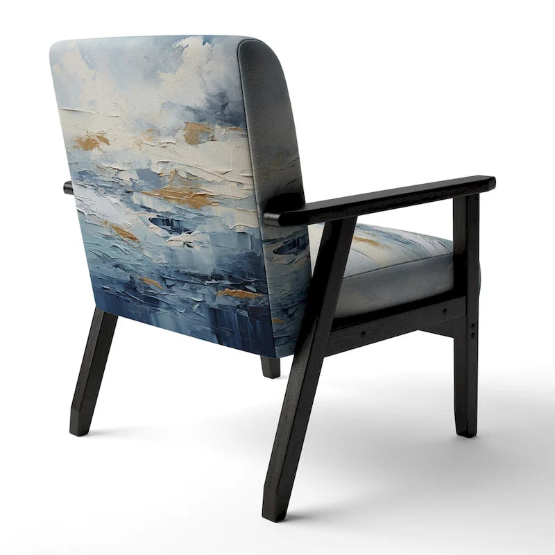 Fauteuil d'appoint motif côtier sarcelle et blanc — 1 place