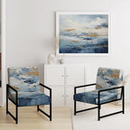 Fauteuil d'appoint motif côtier sarcelle et blanc — 1 place