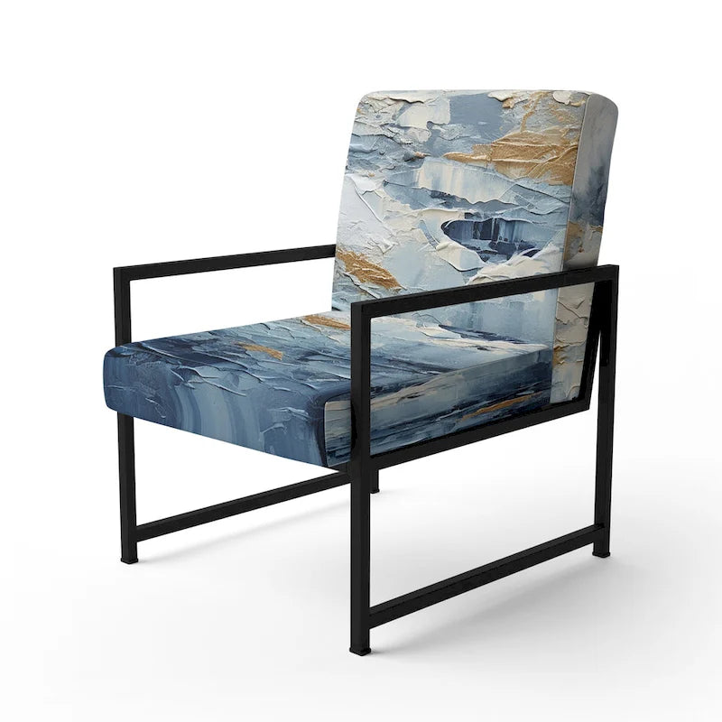 Fauteuil d'appoint motif côtier sarcelle et blanc — 1 place