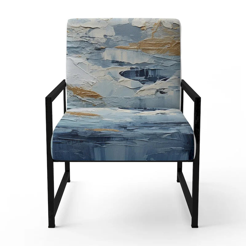 Fauteuil d'appoint motif côtier sarcelle et blanc — 1 place