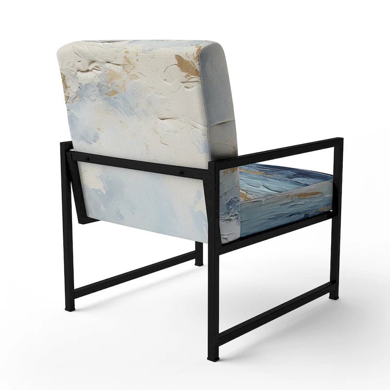 Fauteuil d'appoint motif côtier sarcelle et blanc — 1 place