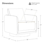 Fauteuil pivotant d'appoint en lin marron avec coussin de dossier – À l'unité et par lot de 2