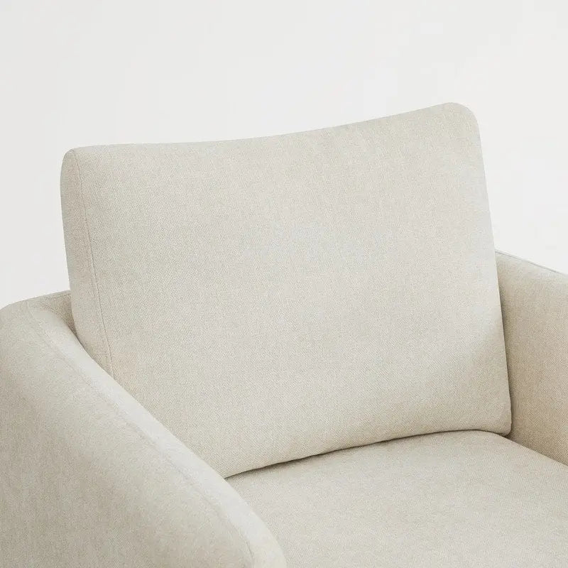 Fauteuil pivotant d'appoint en lin marron avec coussin de dossier – À l'unité et par lot de 2