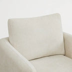 Fauteuil pivotant d'appoint en lin marron avec coussin de dossier – À l'unité et par lot de 2