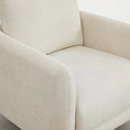 Fauteuil pivotant d'appoint en lin marron avec coussin de dossier – À l'unité et par lot de 2