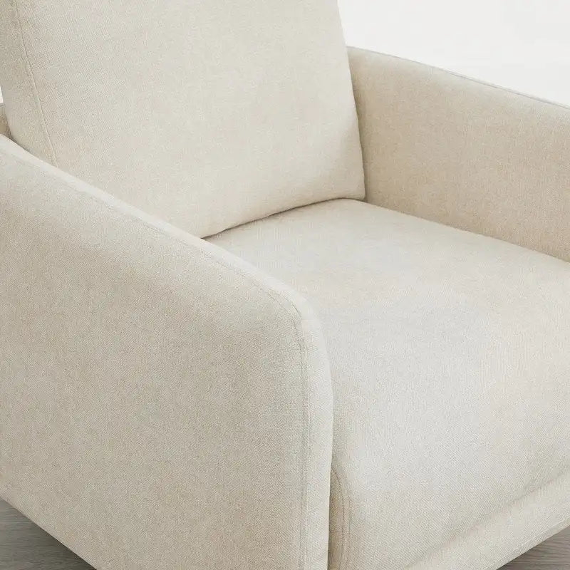 Fauteuil pivotant d'appoint en lin marron avec coussin de dossier – À l'unité et par lot de 2