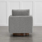 Fauteuil pivotant d'appoint en lin marron avec coussin de dossier – À l'unité et par lot de 2