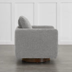 Fauteuil pivotant d'appoint en lin marron avec coussin de dossier – À l'unité et par lot de 2