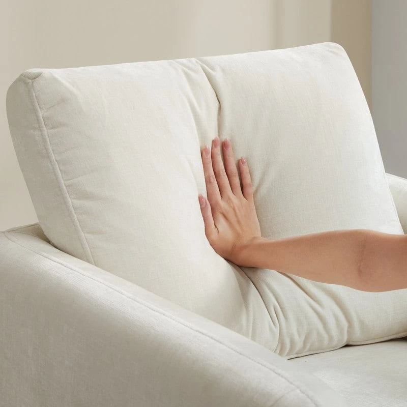 Fauteuil pivotant d'appoint en lin marron avec coussin de dossier – À l'unité et par lot de 2