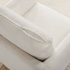 Fauteuil pivotant d'appoint en lin marron avec coussin de dossier – À l'unité et par lot de 2