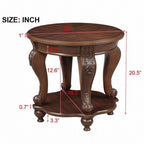 Table d'appoint ronde de 22 pouces avec étagère