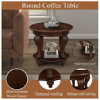 Table d'appoint ronde de 22 pouces avec étagère