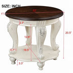 Table d'appoint ronde de 22 pouces avec étagère