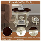 Table d'appoint ronde de 22 pouces avec étagère