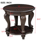Table d'appoint ronde de 22 pouces avec étagère
