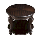 Table d'appoint ronde de 22 pouces avec étagère