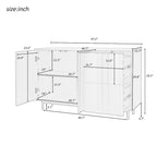 Meuble de Rangement Motif Vague avec 2 Portes et 2 Tiroirs, Réglable, Adapté pour Bureau, Entrée et Salon