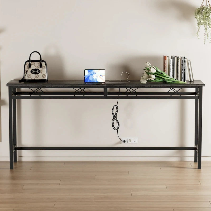 Console en gris anthracite avec chargement USB – Montage par 1 personne, 3 tailles