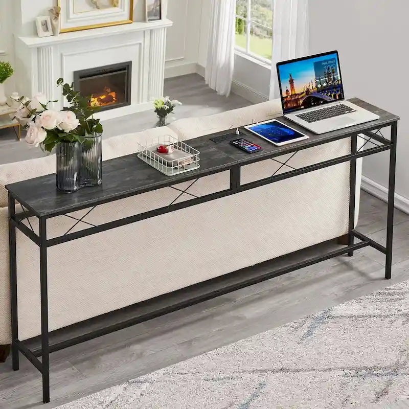 Console en gris anthracite avec chargement USB – Montage par 1 personne, 3 tailles
