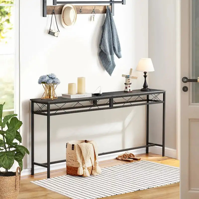 Console en gris anthracite avec chargement USB – Montage par 1 personne, 3 tailles
