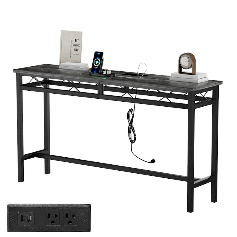 Console en gris anthracite avec chargement USB – Montage par 1 personne, 3 tailles