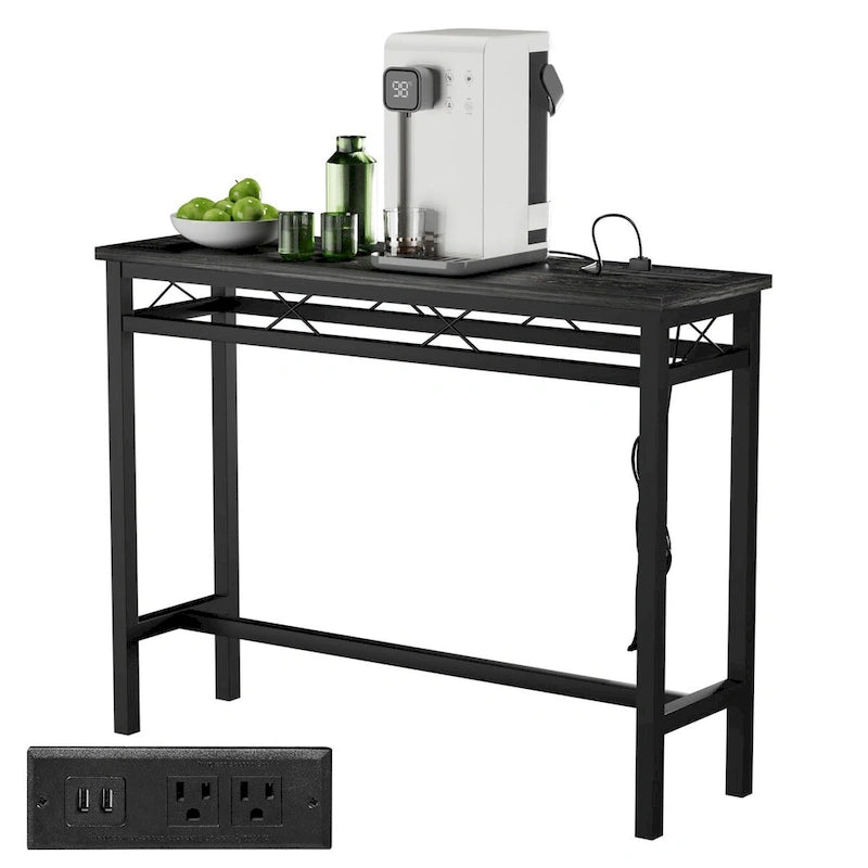 Console en gris anthracite avec chargement USB – Montage par 1 personne, 3 tailles
